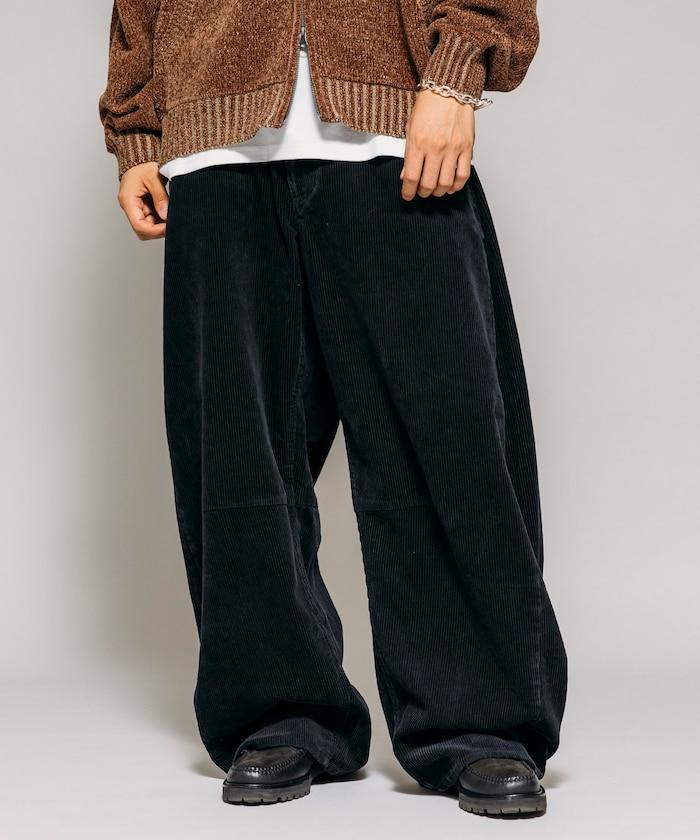 寬鬆版型 單水洗 彎曲燈芯絨長褲