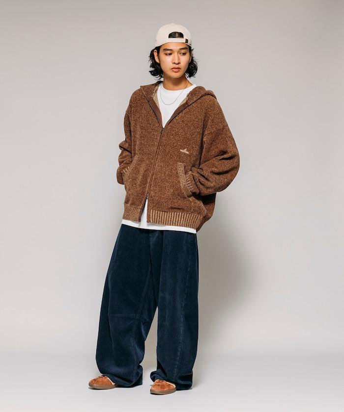 寬鬆版型 單水洗 彎曲燈芯絨長褲