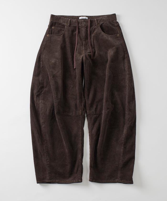 寬鬆版型 單水洗 彎曲燈芯絨長褲