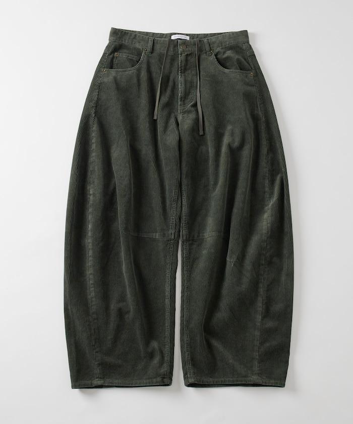 寬鬆版型 單水洗 彎曲燈芯絨長褲