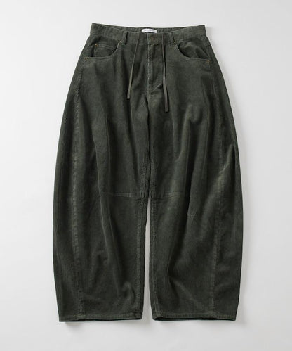寬鬆版型 單水洗 彎曲燈芯絨長褲