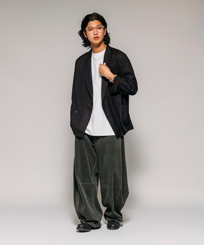 寬鬆版型 單水洗 彎曲燈芯絨長褲