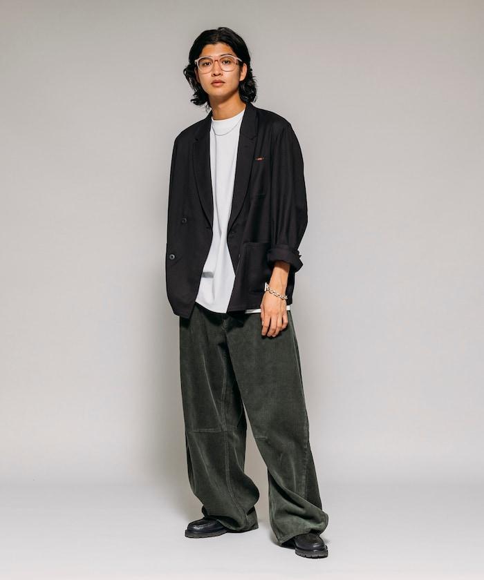 寬鬆版型 單水洗 彎曲燈芯絨長褲