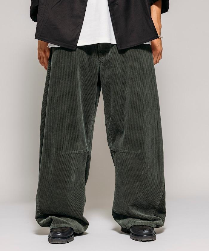 寬鬆版型 單水洗 彎曲燈芯絨長褲