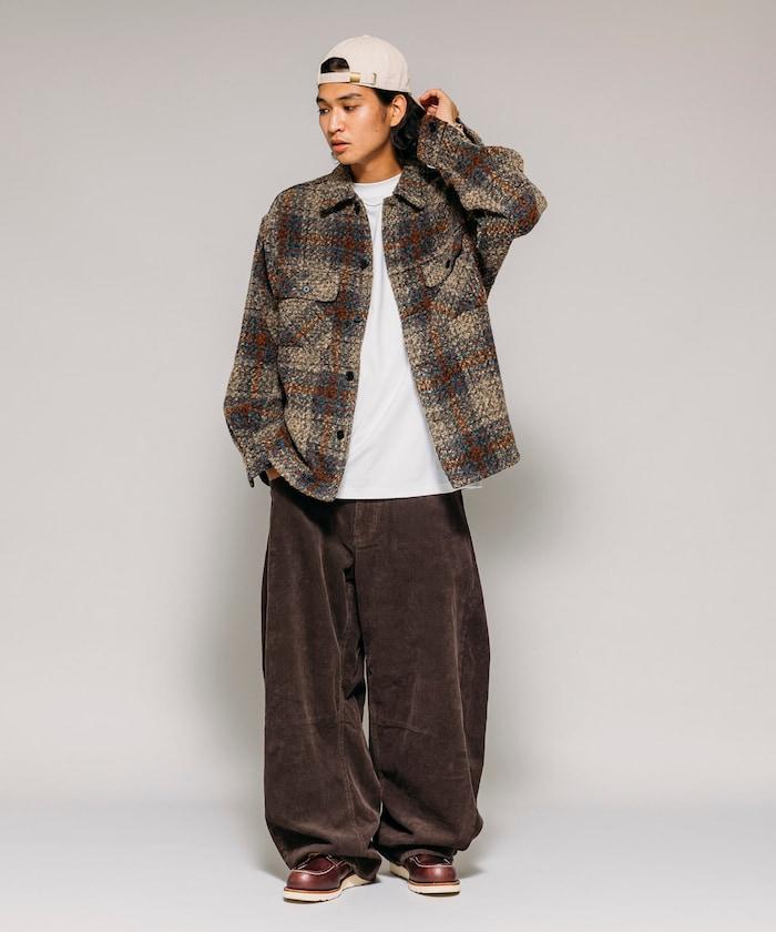 寬鬆版型 單水洗 彎曲燈芯絨長褲