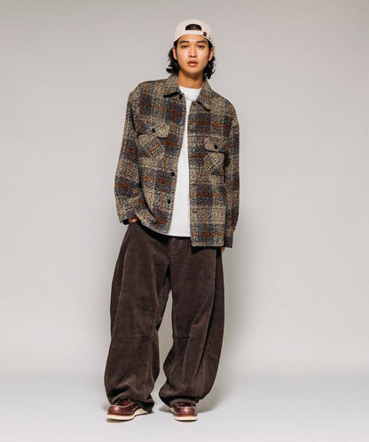 寬鬆版型 單水洗 彎曲燈芯絨長褲