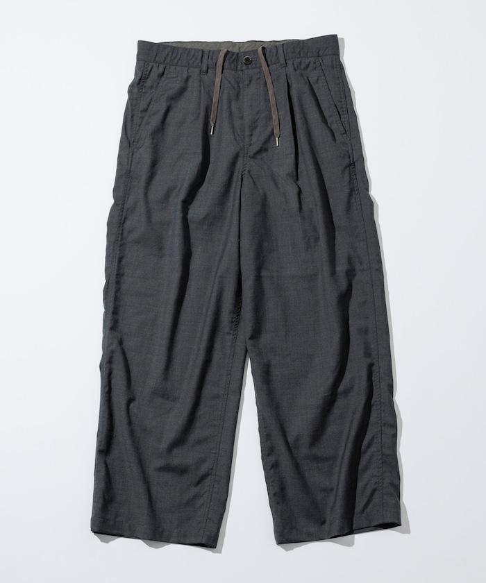 水洗100%羊毛寬鬆版型西裝褲