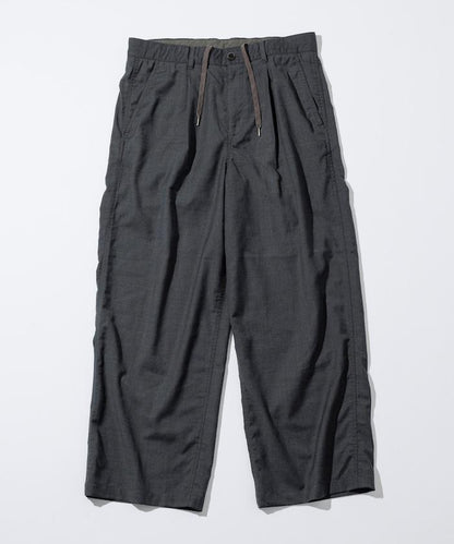 水洗100%羊毛寬鬆版型西裝褲