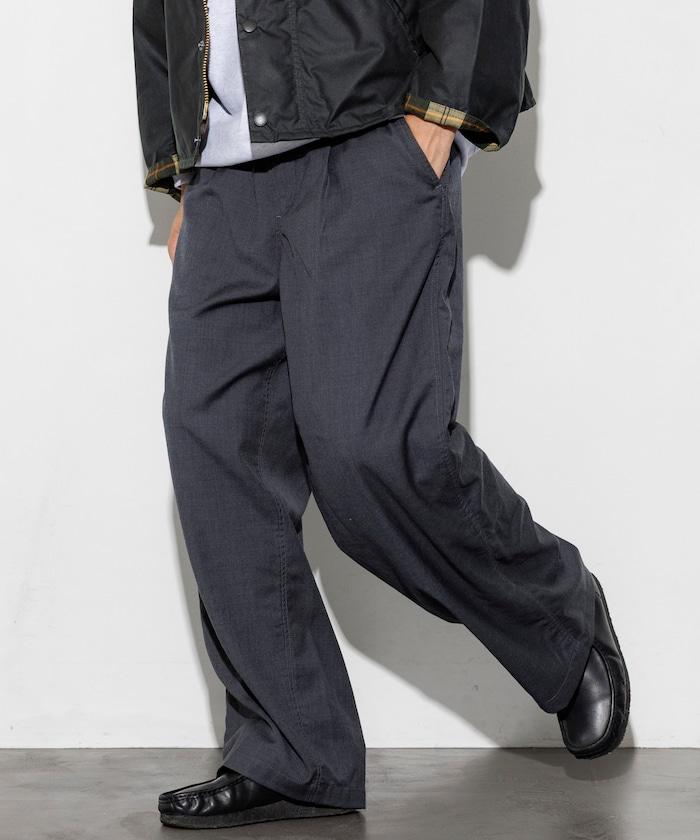 水洗100%羊毛寬鬆版型西裝褲