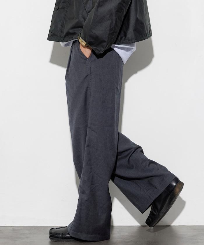 水洗100%羊毛寬鬆版型西裝褲