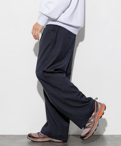 水洗100%羊毛寬鬆版型西裝褲