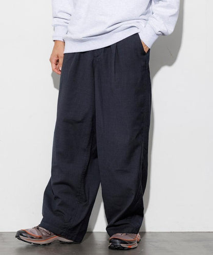 水洗100%羊毛寬鬆版型西裝褲