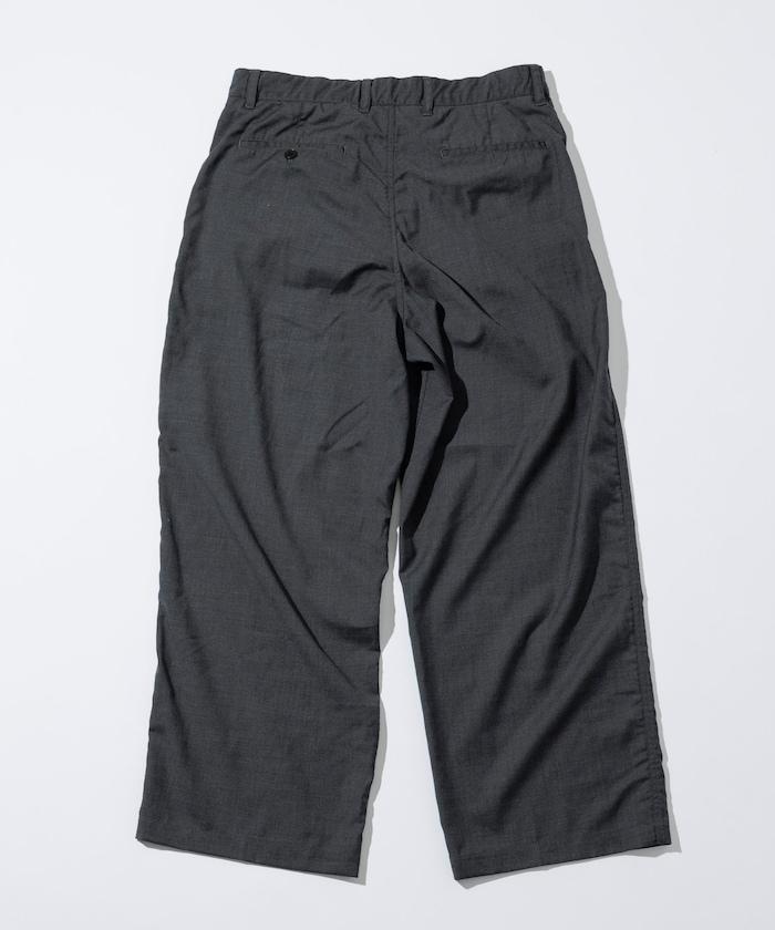 水洗100%羊毛寬鬆版型西裝褲