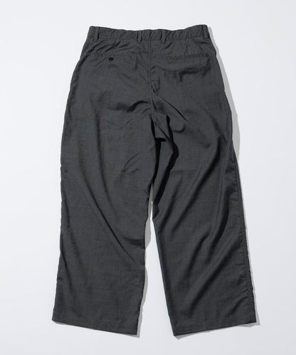 水洗100%羊毛寬鬆版型西裝褲