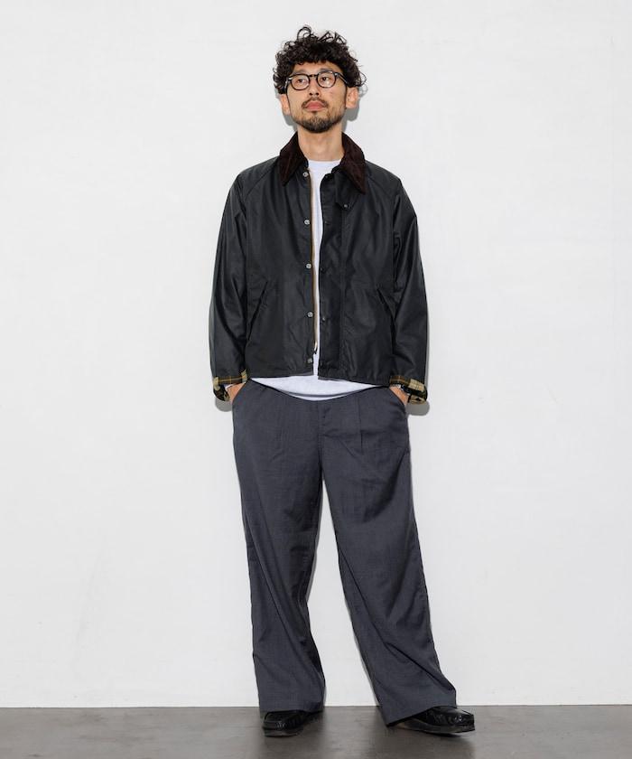 水洗100%羊毛寬鬆版型西裝褲