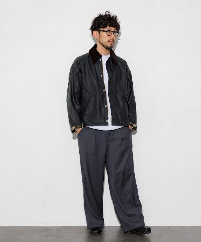 水洗100%羊毛寬鬆版型西裝褲