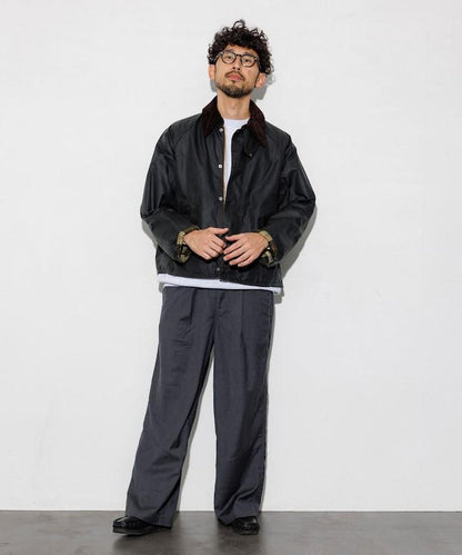 水洗100%羊毛寬鬆版型西裝褲