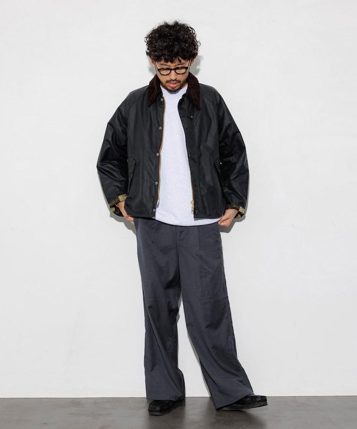 水洗100%羊毛寬鬆版型西裝褲