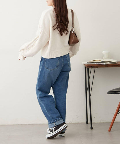 天鵝絨毛線標誌針織衫