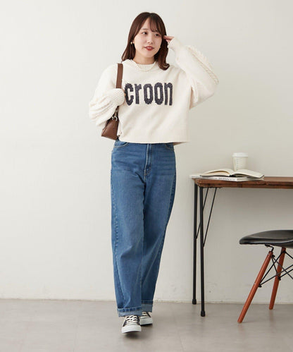 天鵝絨毛線標誌針織衫