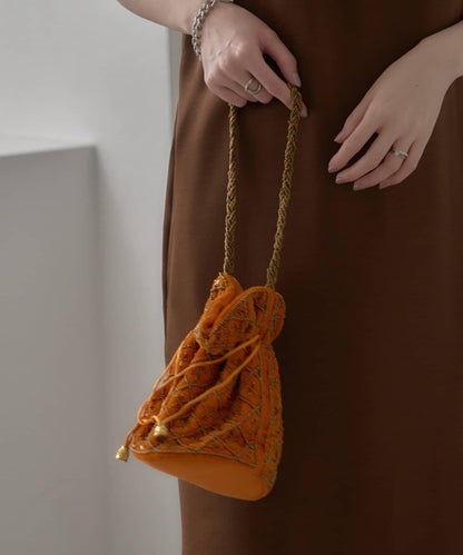 【aguni】天鵝絨珠飾刺繡包