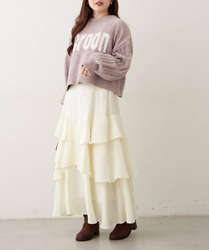 天鵝絨毛線標誌針織衫