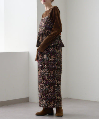 【aguni】天鵝絨刺繡吊帶背心