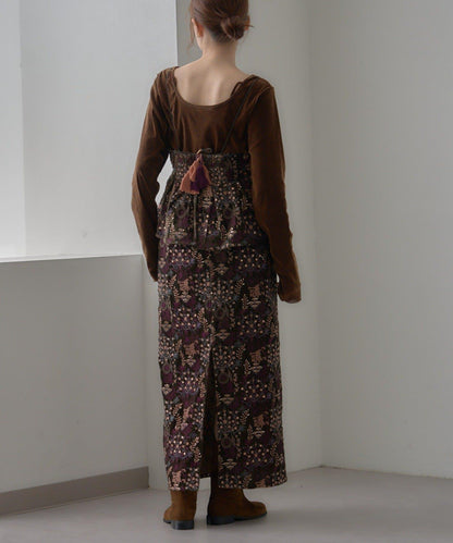 【aguni】天鵝絨刺繡吊帶背心