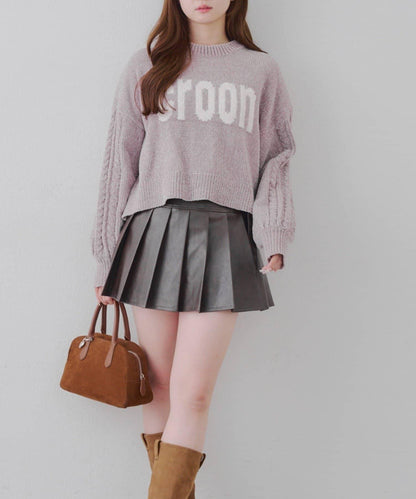 天鵝絨毛線標誌針織衫