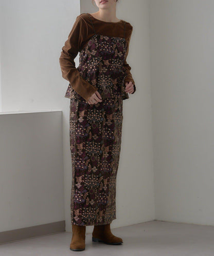 【aguni】天鵝絨刺繡吊帶背心
