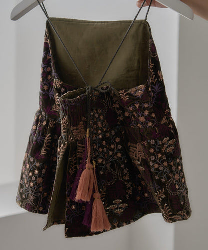 【aguni】天鵝絨刺繡吊帶背心