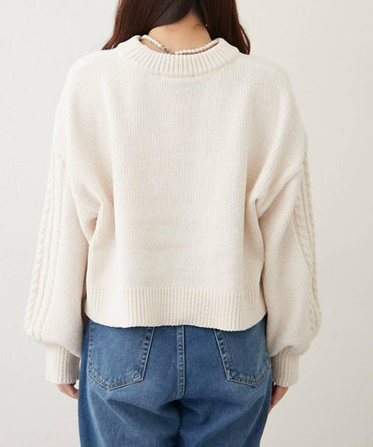 天鵝絨毛線標誌針織衫