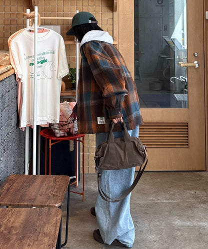 【UNISEX】尼龍拼色迷你波士頓包