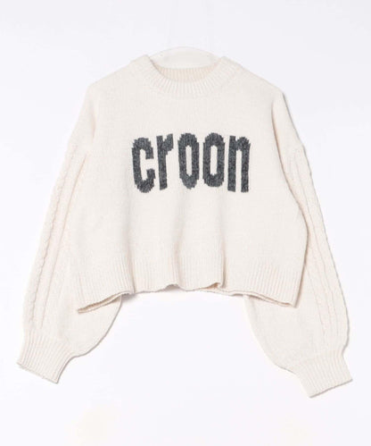 天鵝絨毛線標誌針織衫