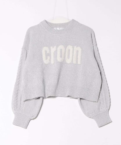 天鵝絨毛線標誌針織衫