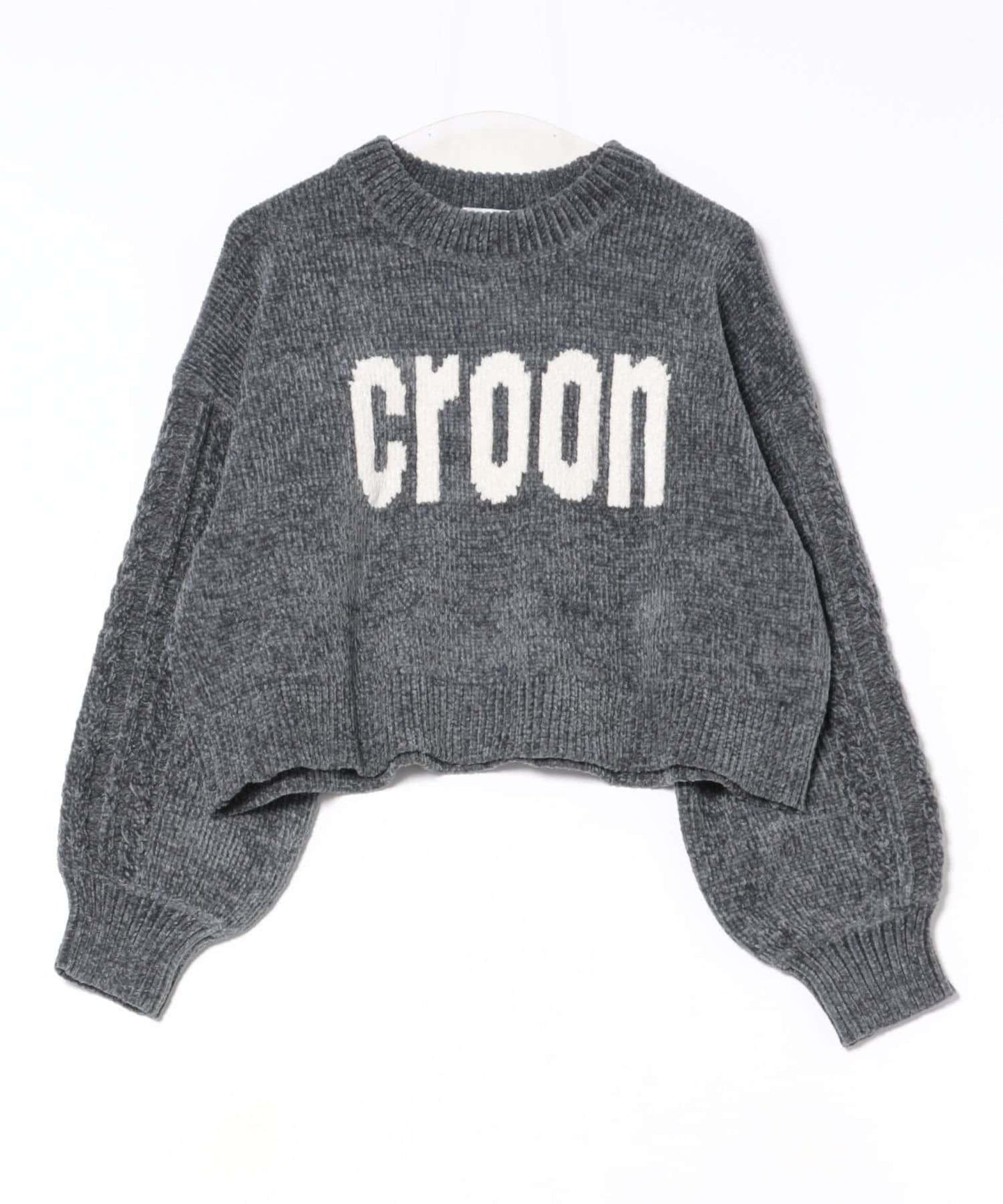 天鵝絨毛線標誌針織衫