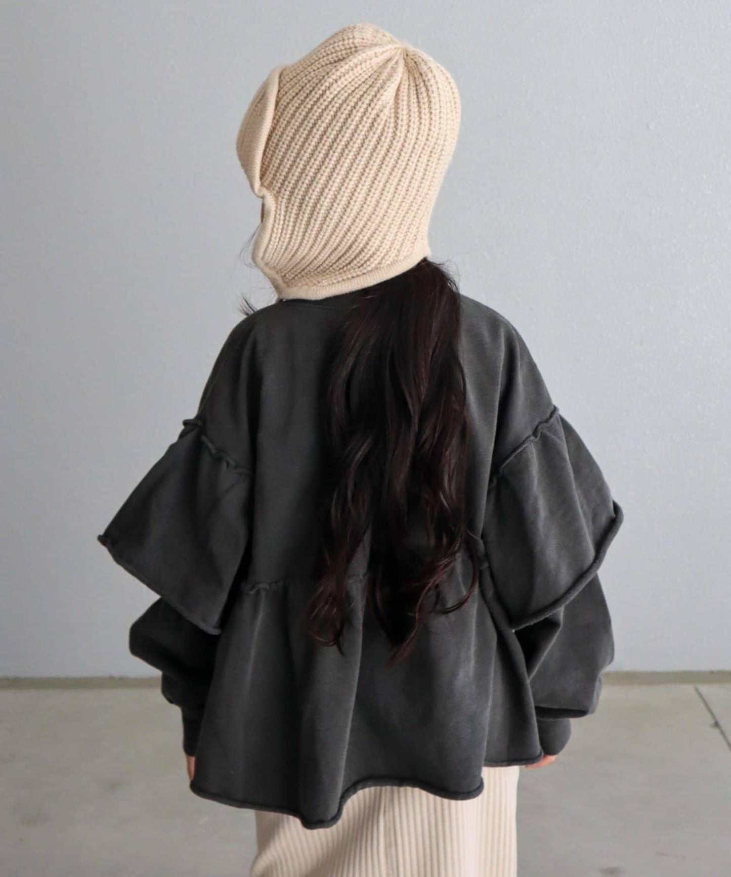 【KIDS】水洗工藝荷葉邊衛衣