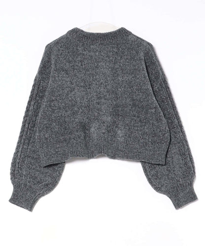 天鵝絨毛線標誌針織衫