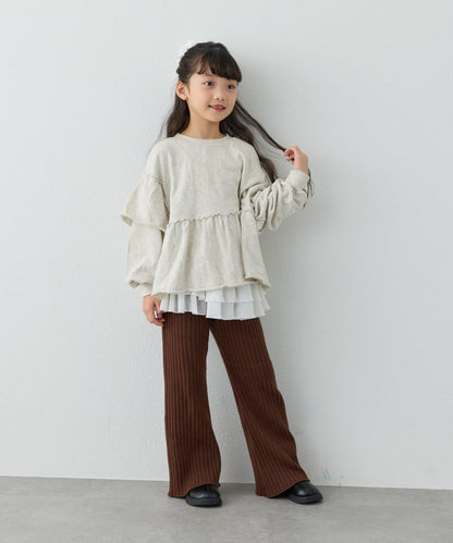 【KIDS】水洗工藝荷葉邊衛衣