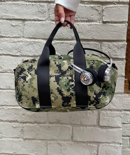 【UNISEX】尼龍拼色迷你波士頓包