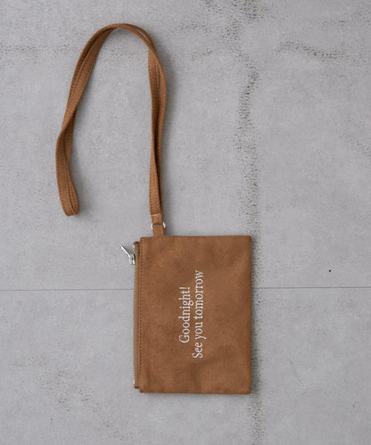 【UNISEX】附化妝包麂皮單肩包