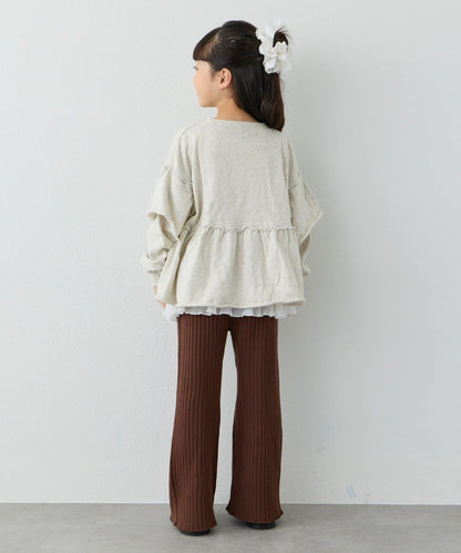 【KIDS】水洗工藝荷葉邊衛衣