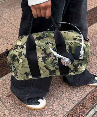 【UNISEX】尼龍拼色迷你波士頓包