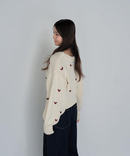 拉鍊式愛心圖案短款開衫