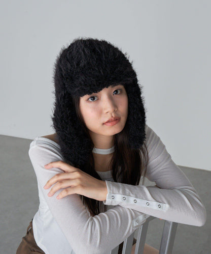 飛行員風格毛絨帽