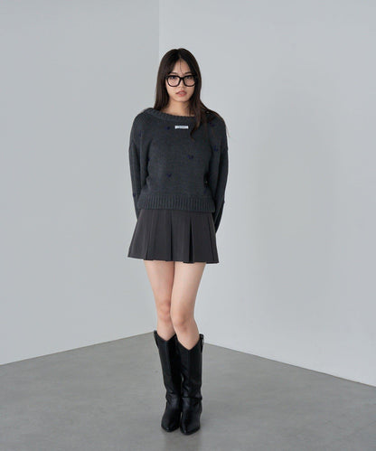 拉鍊式愛心圖案短款開衫