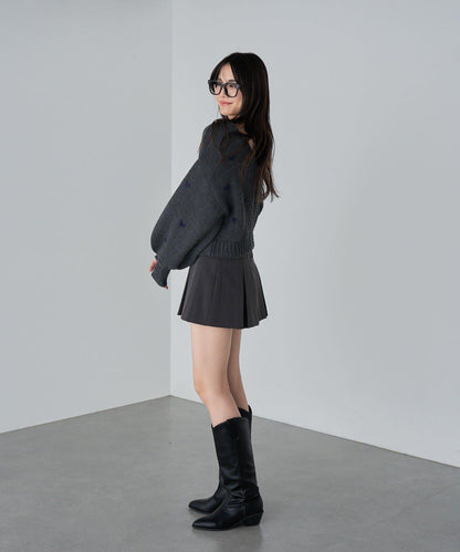 拉鍊式愛心圖案短款開衫