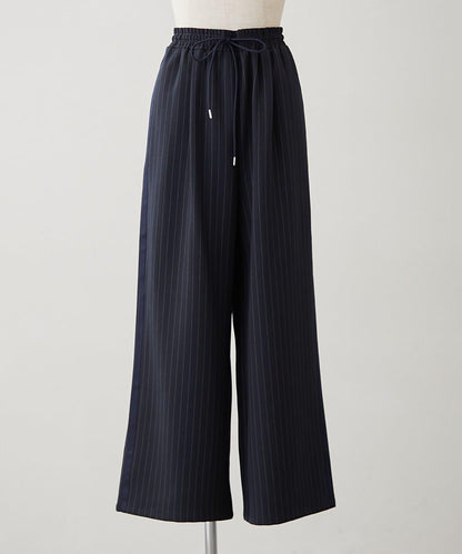 【NUNIFE】細條紋休閒褲