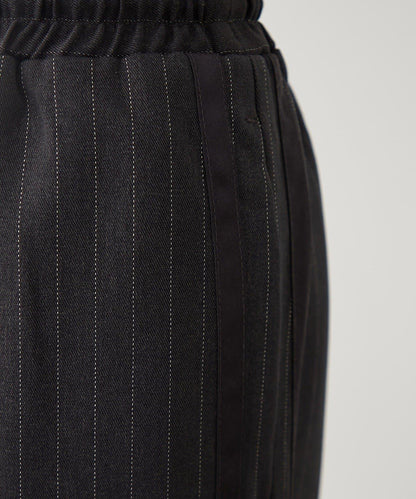 【NUNIFE】細條紋休閒褲