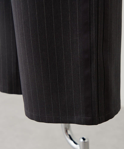 【NUNIFE】細條紋休閒褲